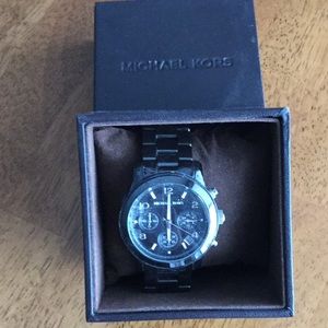 MK black ceramic watch